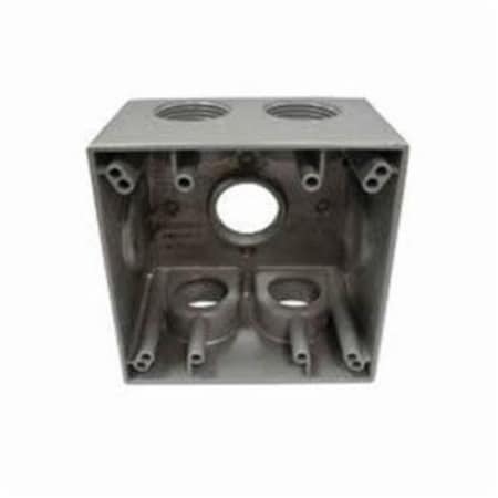 Mulberry Electrical Box, 37.3 cu in, Outlet Box Type, 2 Gangs, Aluminum, Square Shape 30595